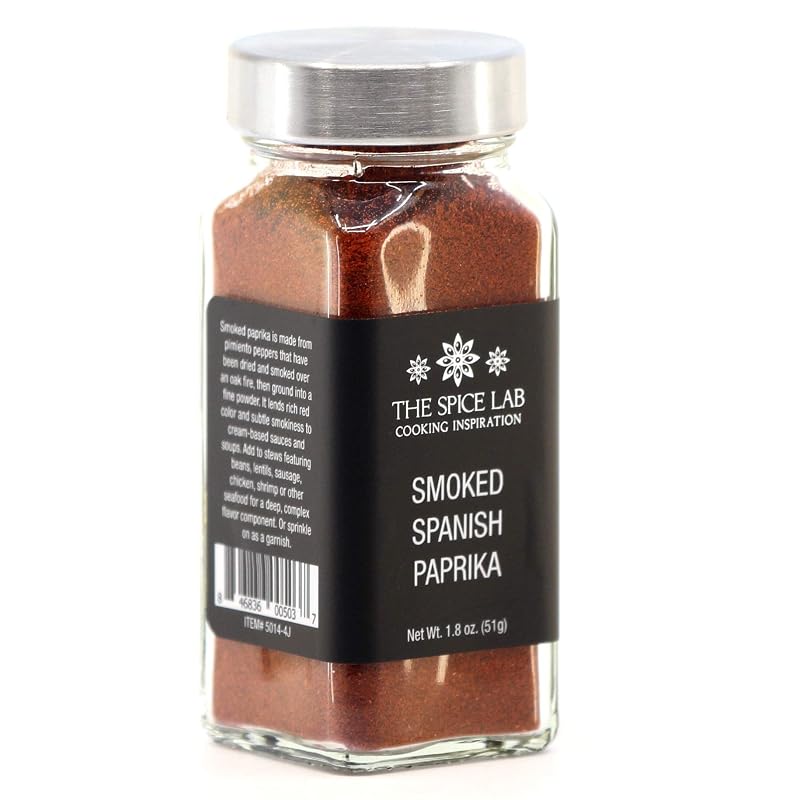 The Spice Lab Smoked Paprika Powder -1.9 oz. French Jar - Premium Gourmet Spanish Paprika Powder - Vegan All Natural Kosher Non GMO Gluten Free Spice - Rich in Antioxidants