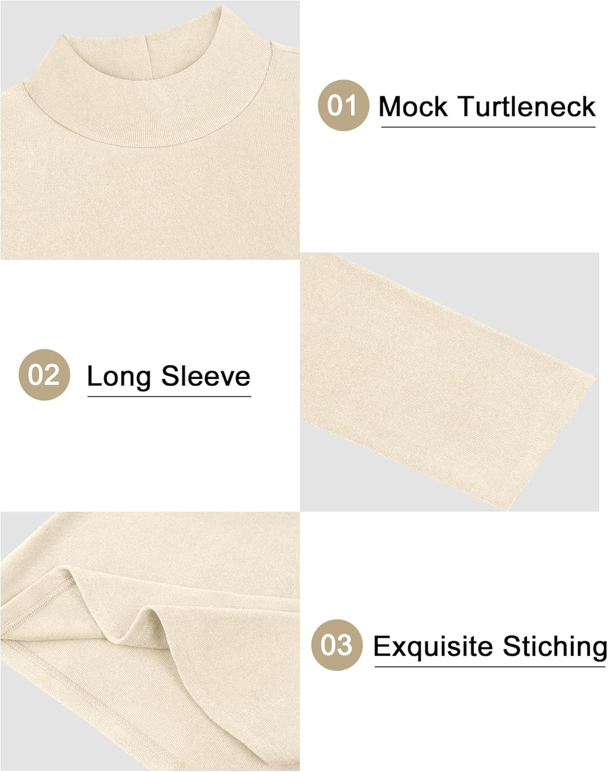 Vssjavun Mens Mock Turtleneck Long Sleeve Shirts Casual Slim Fit Undershirt Lightweight T-Shirt for Outdoor & Business - Image 6