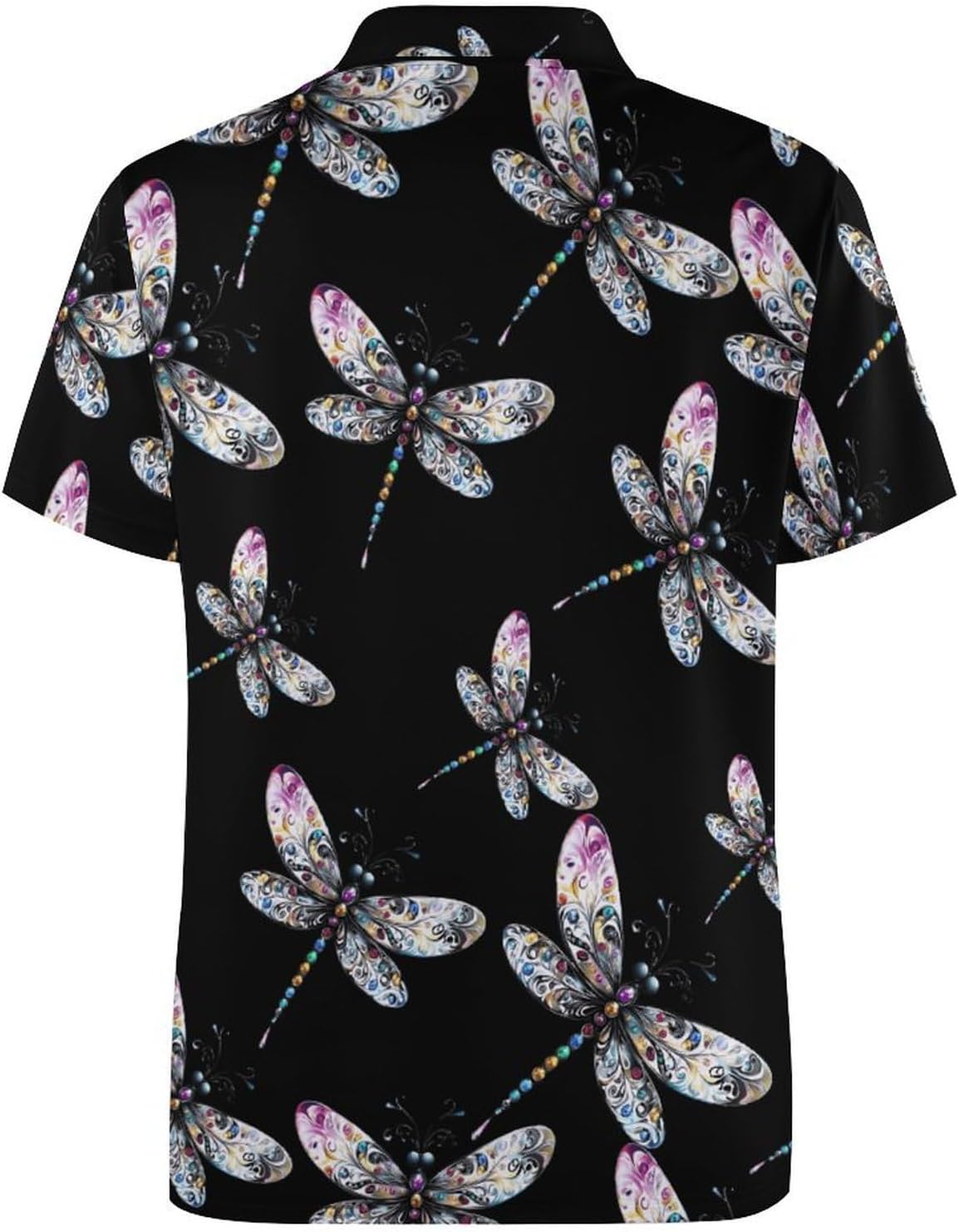 Dragonfly Womens Golf Polo Shirts Summer Short Sleeve Collared 3 Buttons T Shirt Activewear Tops