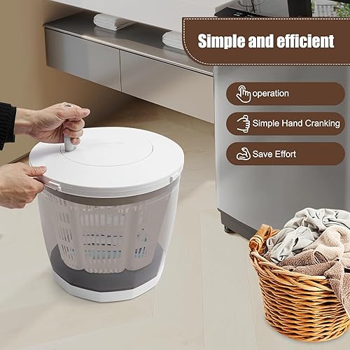 Miniatura 3 de Lavadora portátil, mini lavadora manual de lavandería y secadora de ropa, lavadora compacta con controlador giratorio para el hogar, apartamento, RV
