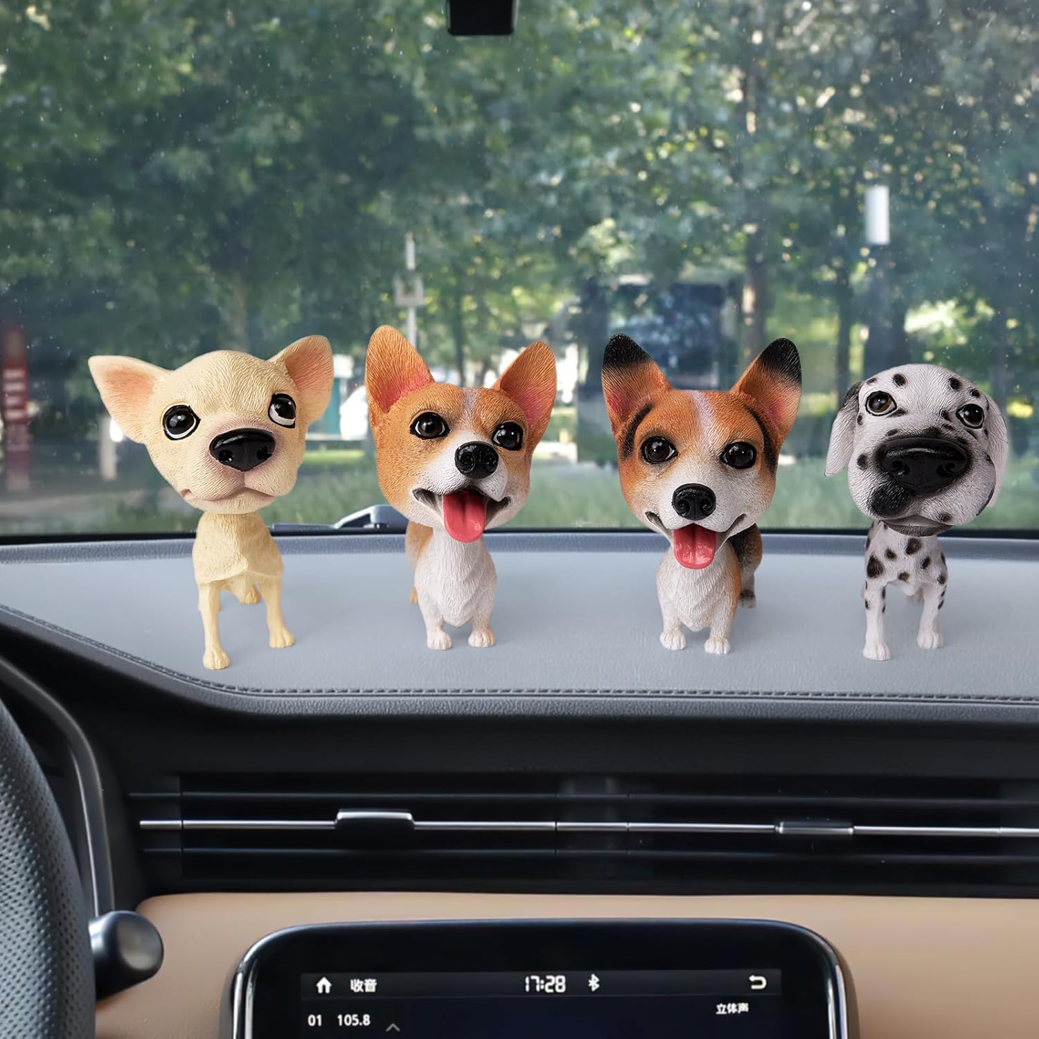Bobble Head Dogs for Car Dashboard Cute Shaking Heads Doggy Puppy Car Decoration (Chihuahua)