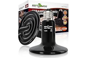 REPTI ZOO Ceramic 150W Reptile Heat Lamp 2-Pack: Undying Warmth Day and Night