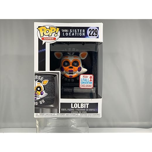 Funko Pop! Games Five Nights At Freddy'S Sister Location Lolbit 2017 Nycc Fall Convention Exclusive # 229 Vinyl Figure