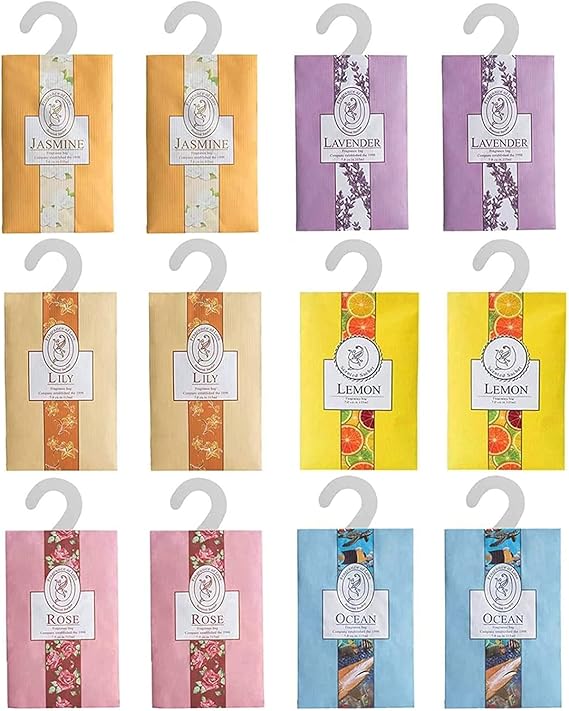 Natural Scented Sachets Bags, 12PCS Sachets for Drawers and Closets