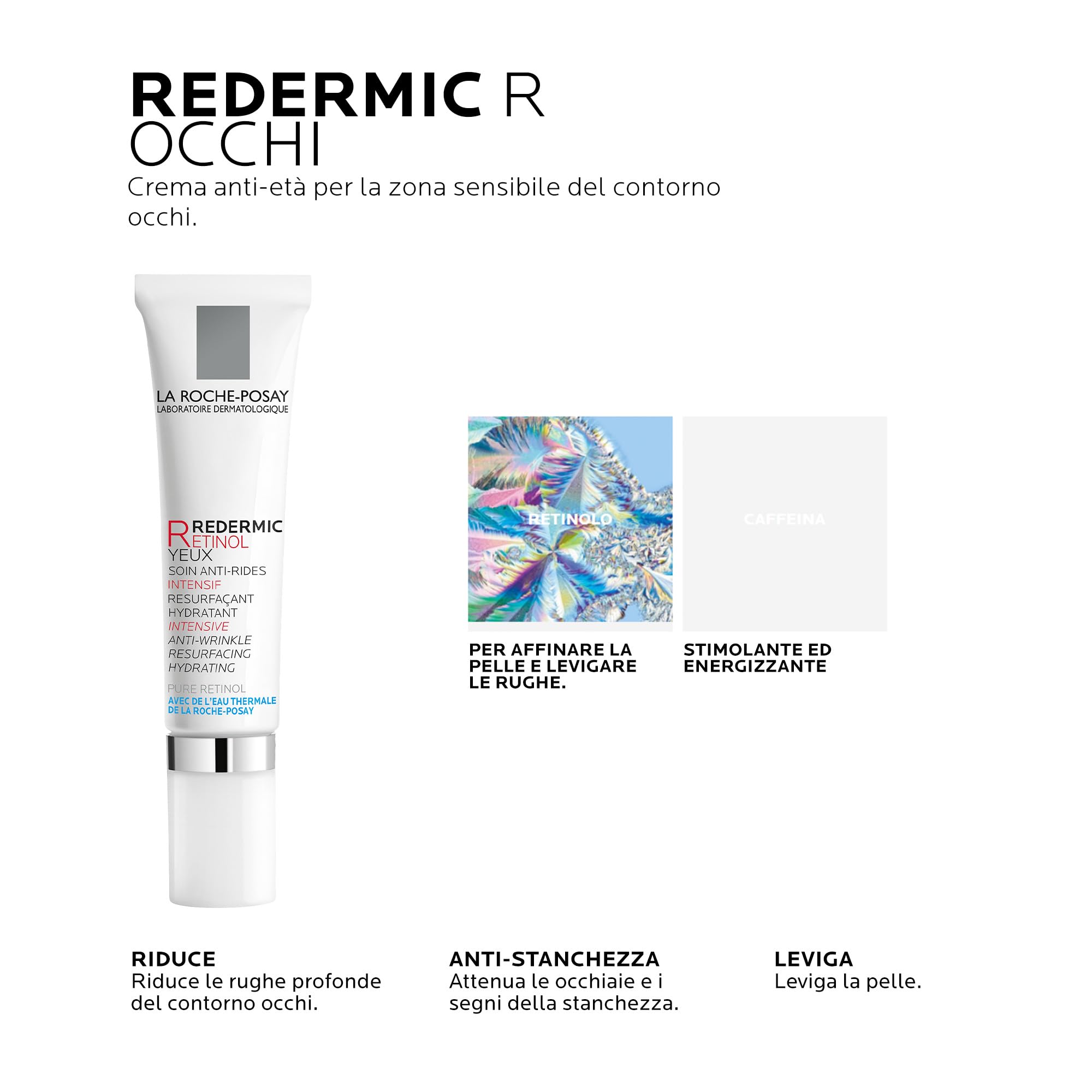 La Roche-Posay Retinol B3 Siero Anti-Rughe 30 ml + Redermic R Crema Contorno Occhi 15 ml | Trattamento Completo Anti-Età con Retinolo e Vitamina B3