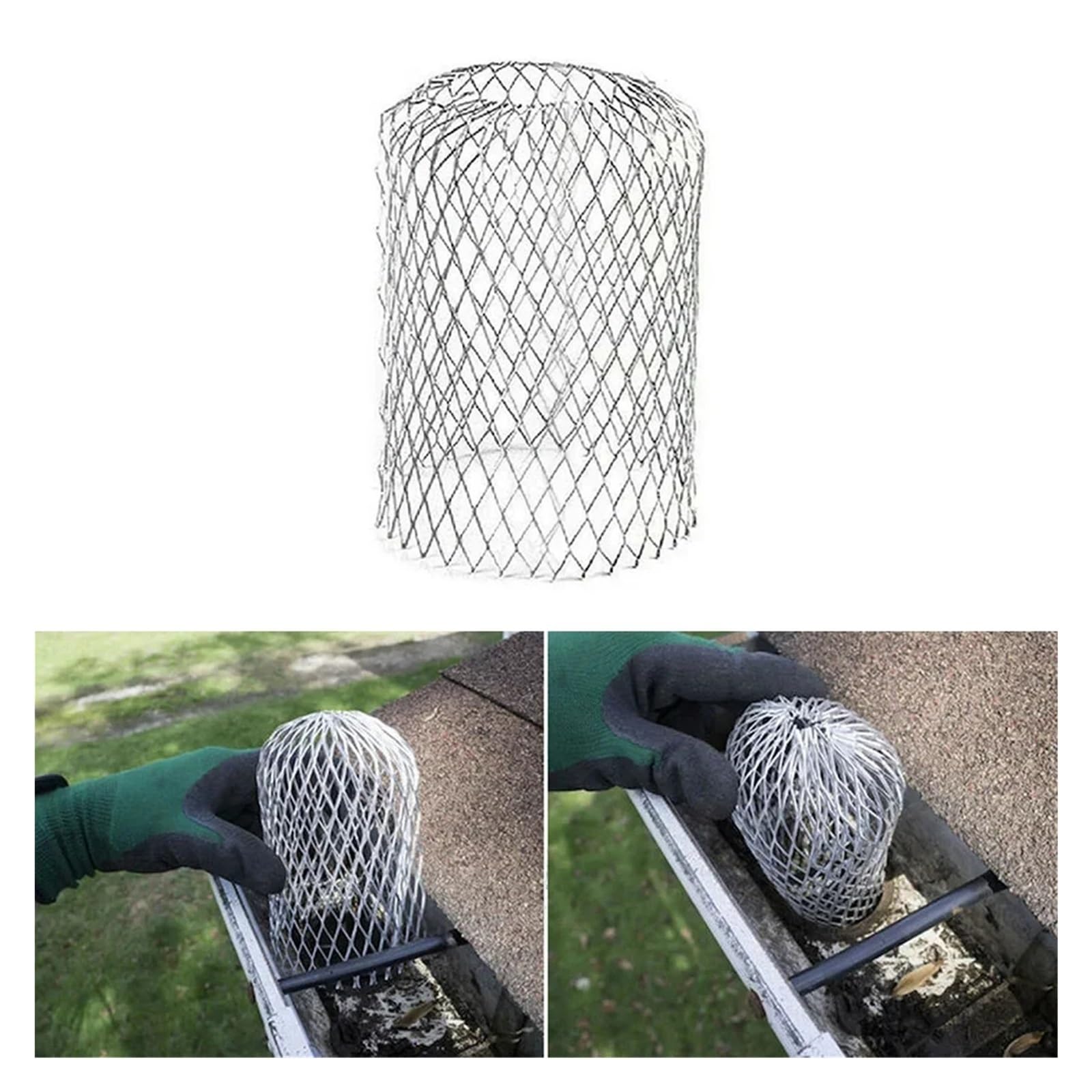 12 Uds. Filtros de canalón techo malla metálica 150x80mm filtro protector aluminio filtros Metal hoja parada para Canalones