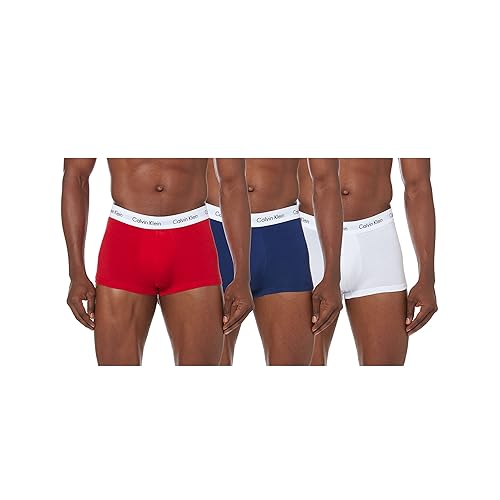 Immagine del prodotto Calvin Klein Boxer Uomo Confezione da 3 Low Rise Trunks Cotone Elasticizzato, Multicolore (White/Red Ginger/Pyro Blue), XL