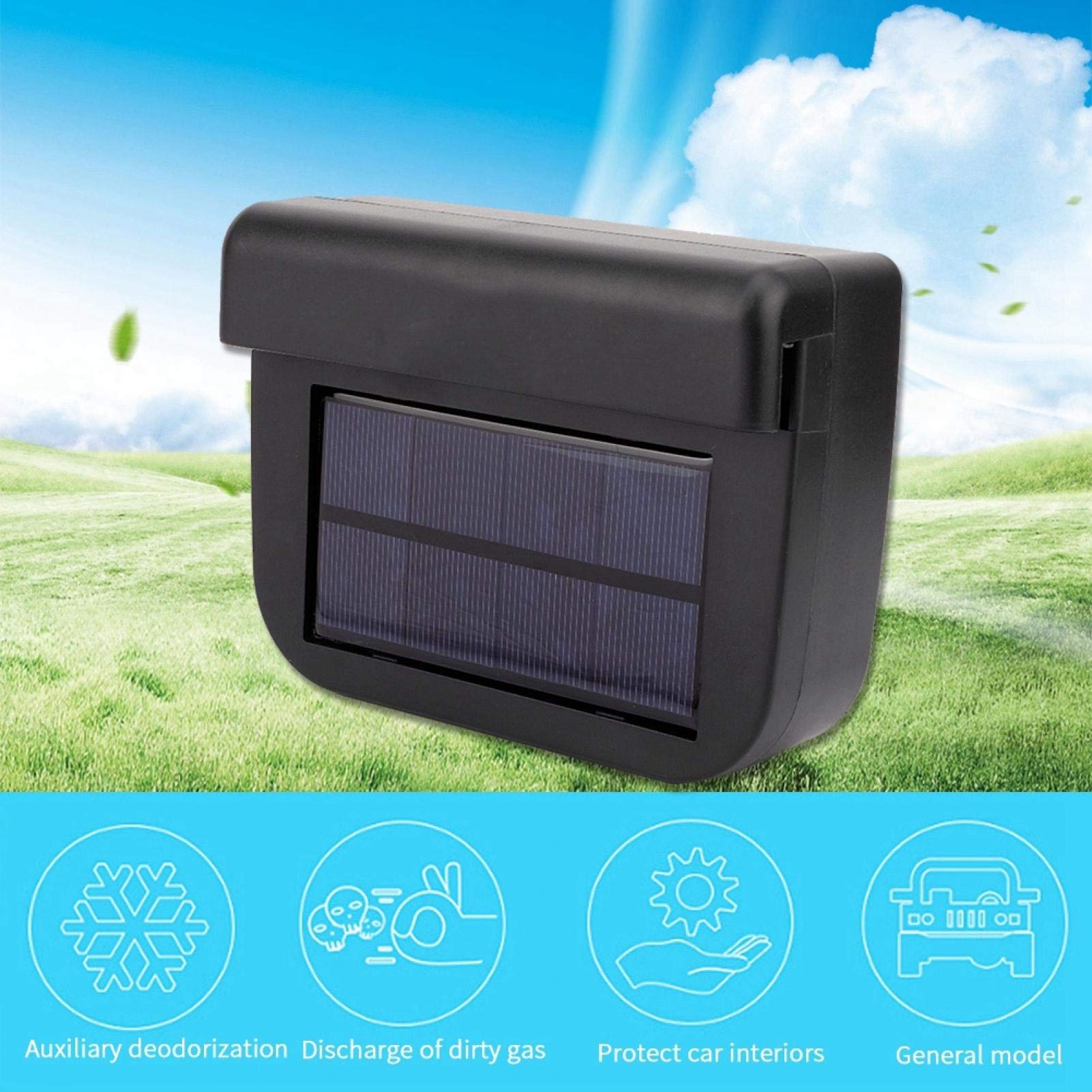 BTER Ventilador de refrigeración para coche de desintoxicación, ventilador de ventilación para coche, energía solar para carros de coches universales