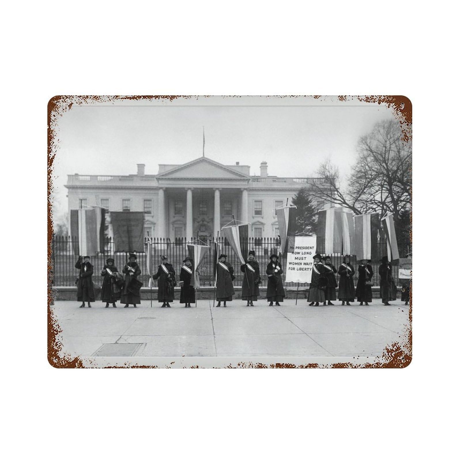 xiaoxiaoshen Suffragette Protest Photo ， Vintage Feminist Wall Decor Art Metal Tin Poster Modern Home Decor Art Home Bar Shop Decorations Vintage Sign 30x40cm