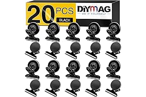 DIYMAG Fridge Magnet Clips Multipurpose Strong Magnets for Home,Office and School (Black,20PCS)