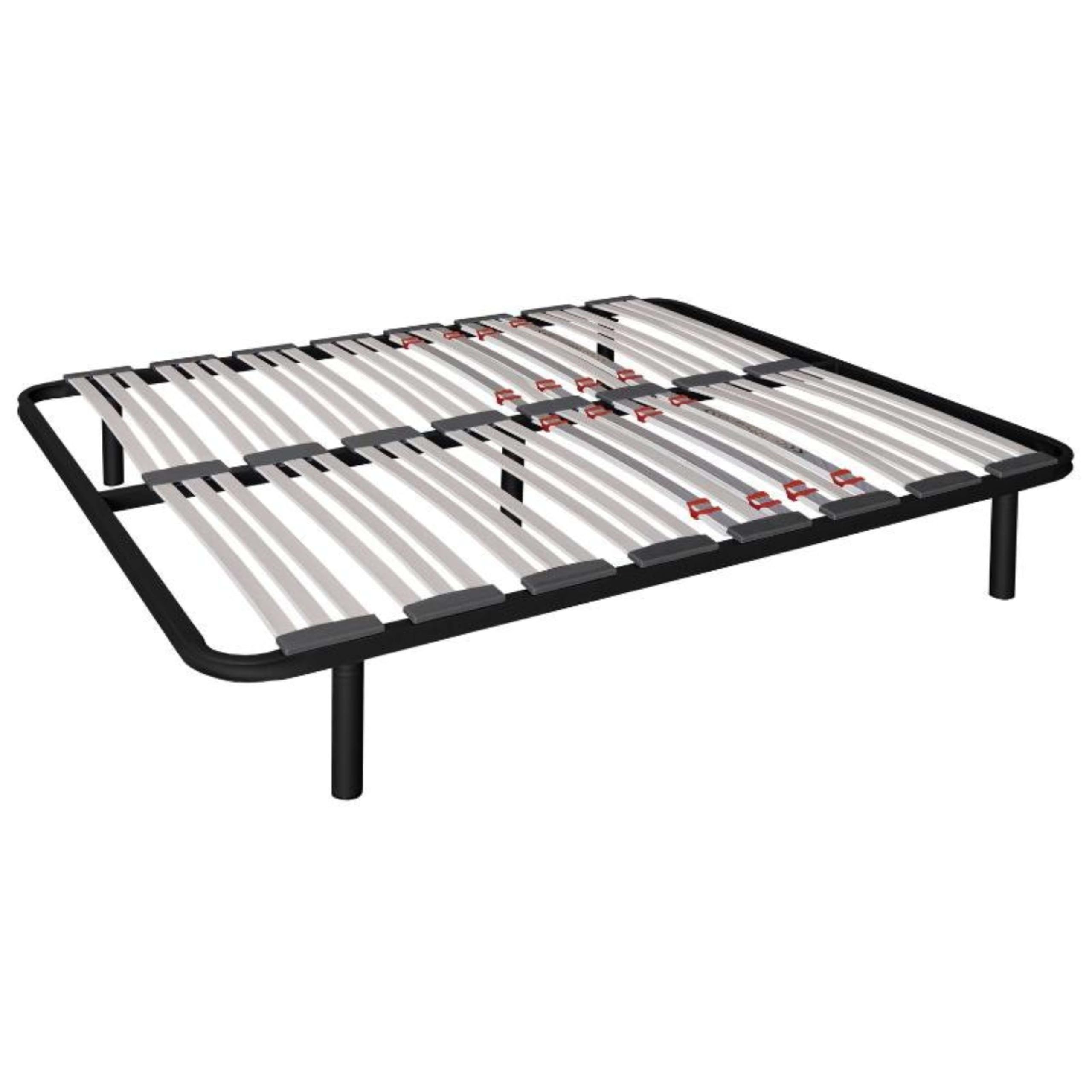 Miroytengo Somier 150x190 cm multiláminas, con 5 Patas, Reguladores Lumbares, Firmeza Adaptable, Tubo 40x30 mm, Laminas de Haya