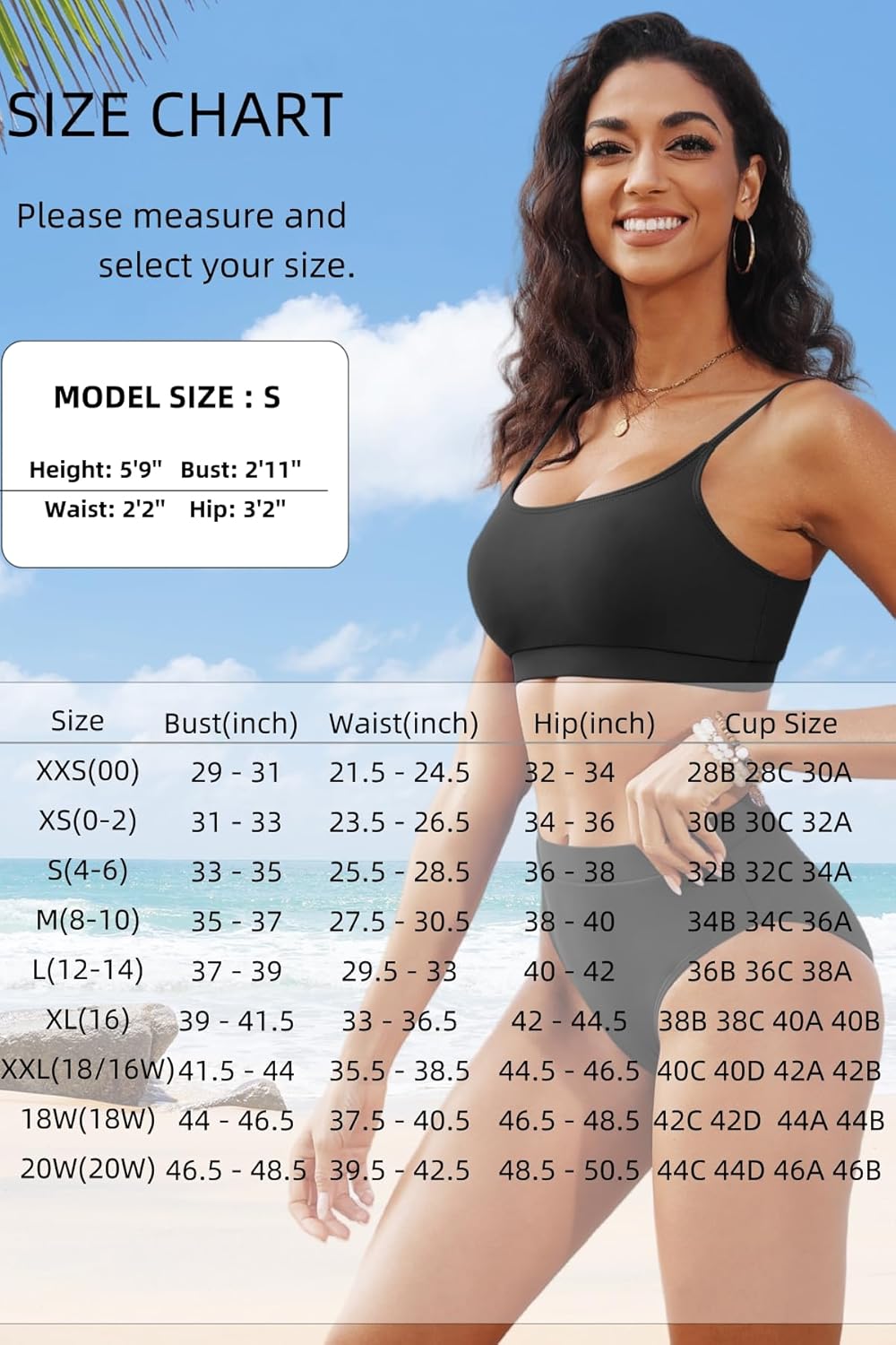 Tempt Me Women High Waisted Bikini Set Athletic Two Piece Swimsuits Sporty High Cut Bathing Suit with Scoop Neck - Image 6