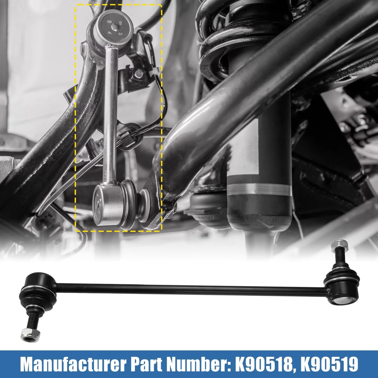 Bieletas de Barra estabilizadora Delantera 2X Bieletas de Barra estabilizadora Delantera Izquierda y Derecha K90518 K90519 Compatible con Sienna 1998 1999 2000 2001 2002 2003