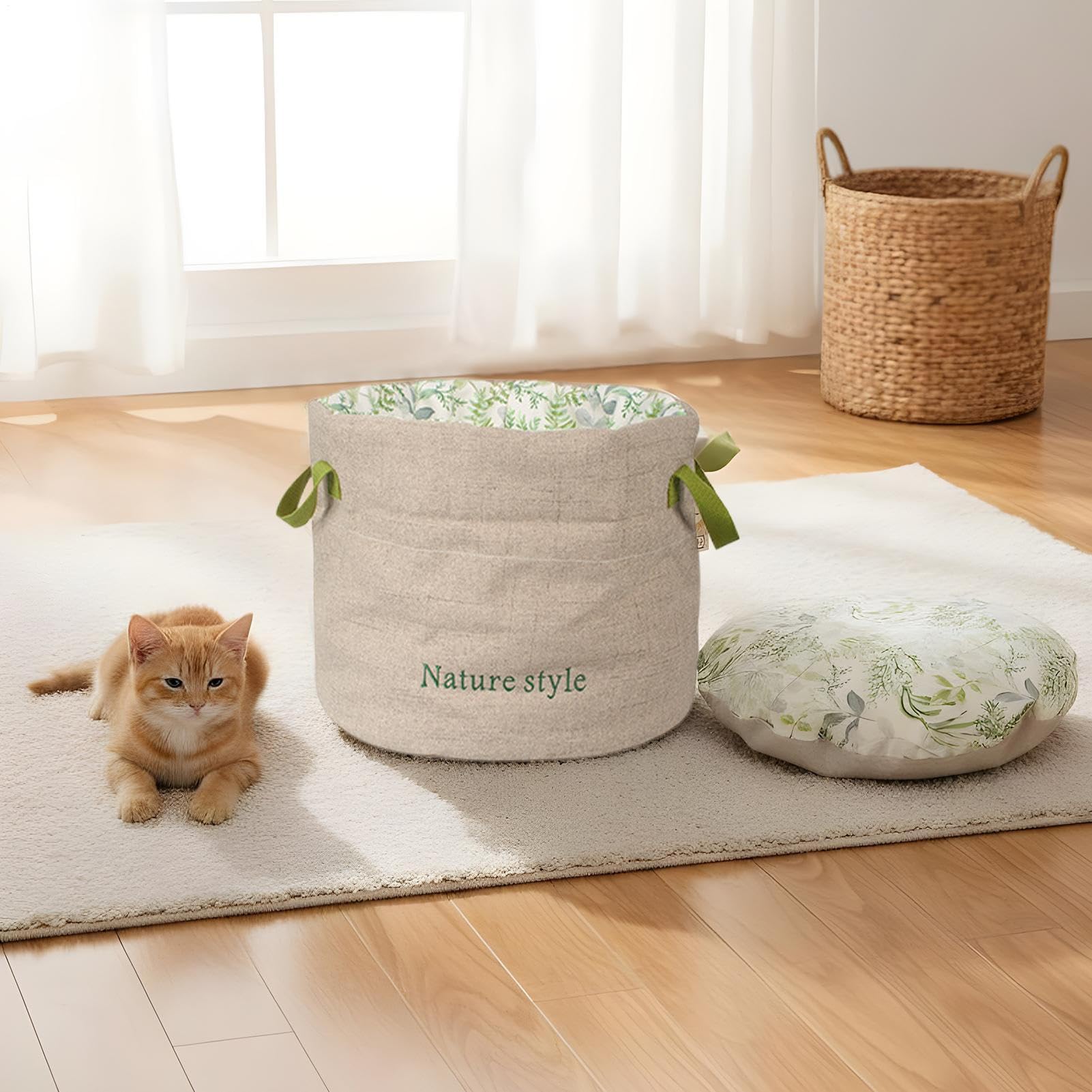Katzenbett | Zubehör für Haustiere, waschbar, mit Griffen, Winternest für Katzen, kleines Hundebett, für kleine Hunde, Winter, Innenraum, Wohnung, Außenbereich