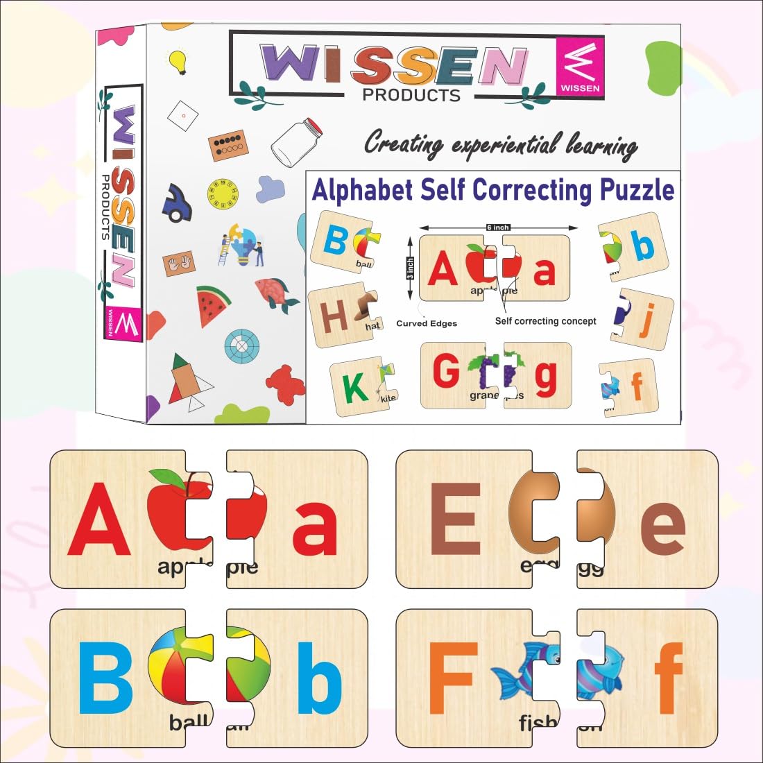 WISSEN Alphabet Fun Type Matching Puzzle Set for Kids | Alphabet Matching Puzzle Different Ways to Play and Learn Correcting Design, Educational Toys – Colorful, Portable – Ideal for Ages 3+ (B0D4LYL738) Amazon Price History, Amazon Price Tracker