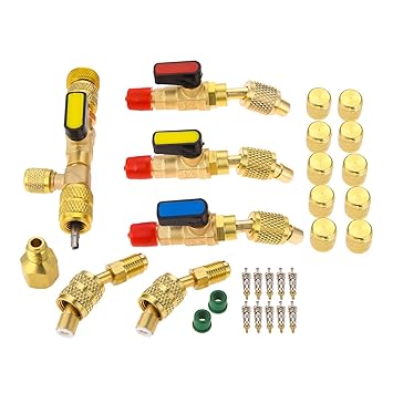 R410A R22 Valve Core Remover Installer Tool kit with Dual Size 1/4