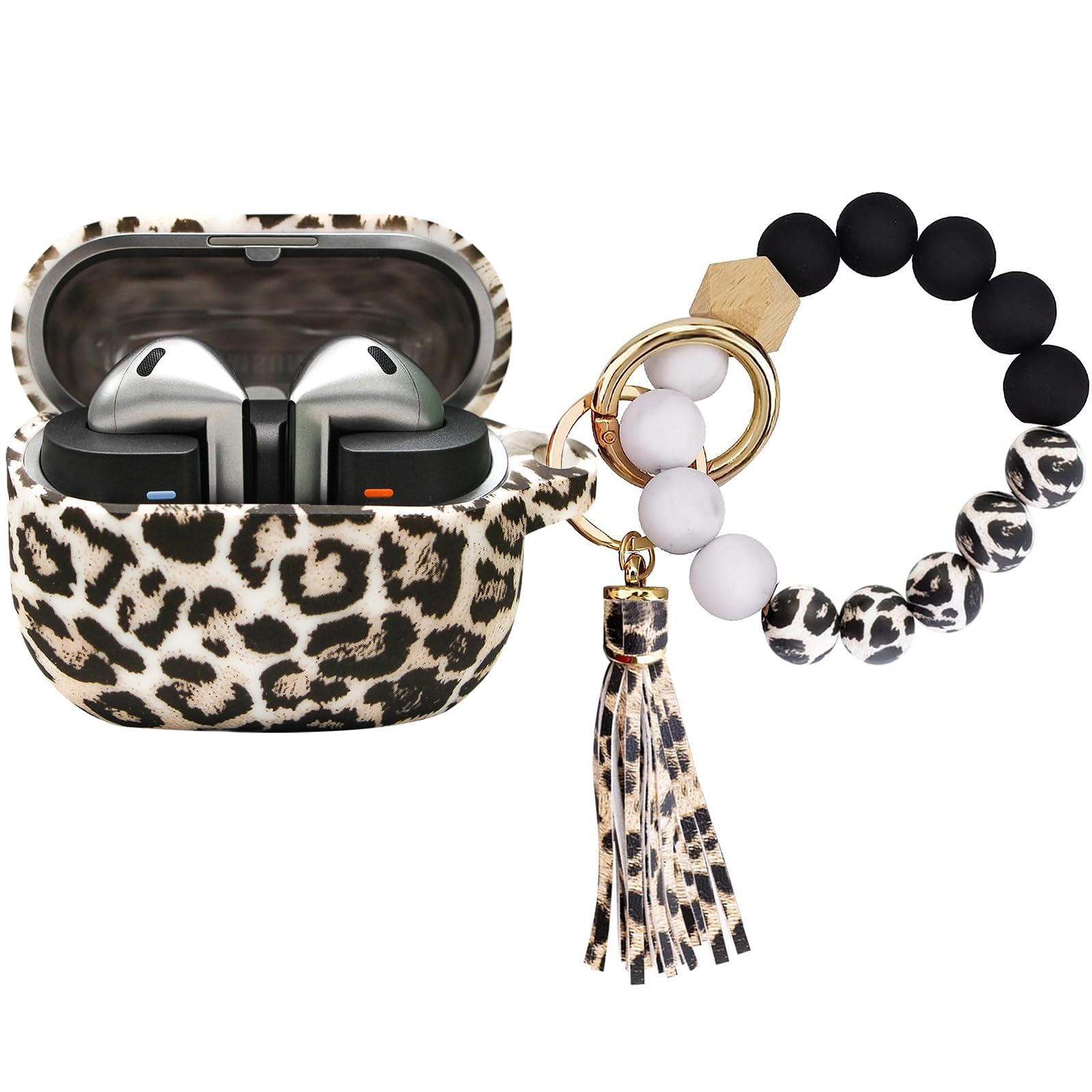 PowerDriver Case Compatible with Samsung Galaxy Buds 3 & 3 Pro (2024), Cute Wireless Charging Silicone Protective Case with Bracelet Keychain for Men