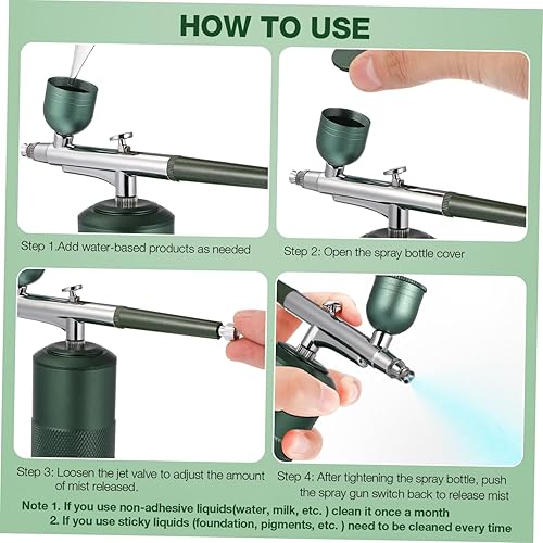 Miniatura 5 de Operitacx 4pcs Spray Mini Nail Kit Portable Airbrush Compressor Mini Compresor De Aire Cake Decorating Kit Usb Airbrush Handheld Airbrush Kit