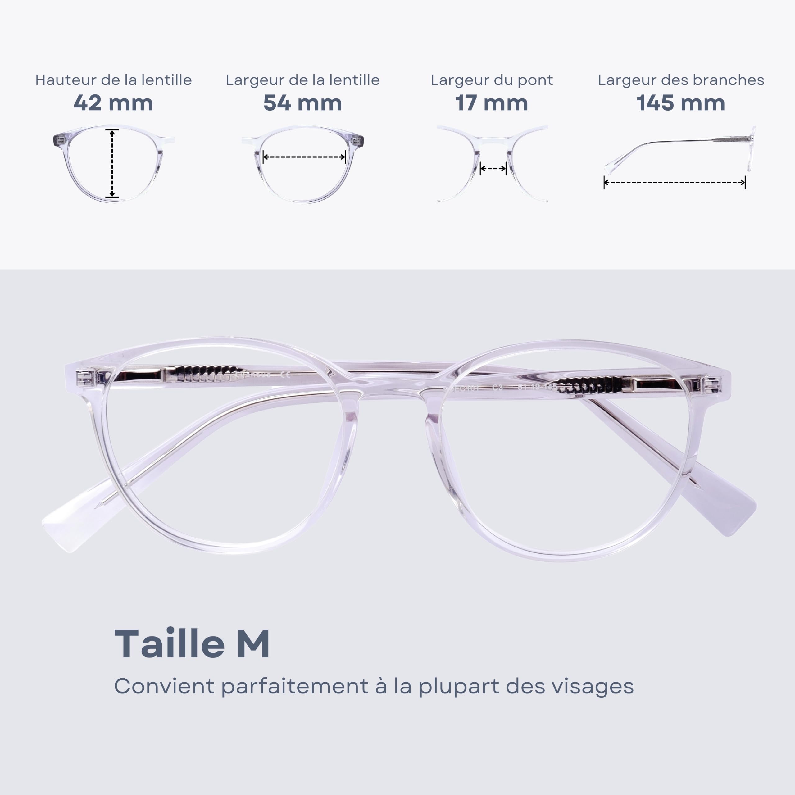 Cvantus Lunettes de lecture Premium | Qualité Ordonnance - Faites par des opticiens | Anti-lumière bleue & UV, Antireflet | Lunette loupe homme & femme rondes