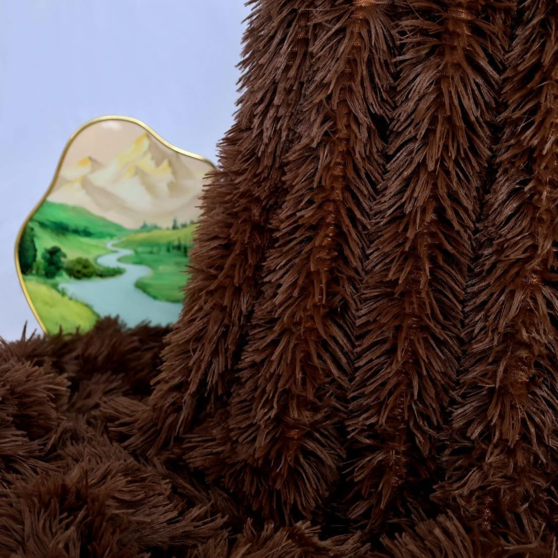 Ultra-Soft Plush Blanket - Cozy Furry Throw for Bed, Sofa, or Couch - Warm & Fuzzy Luxury Cover (51x63 Inches, Brown) - Perfect for Snuggling - Image 5