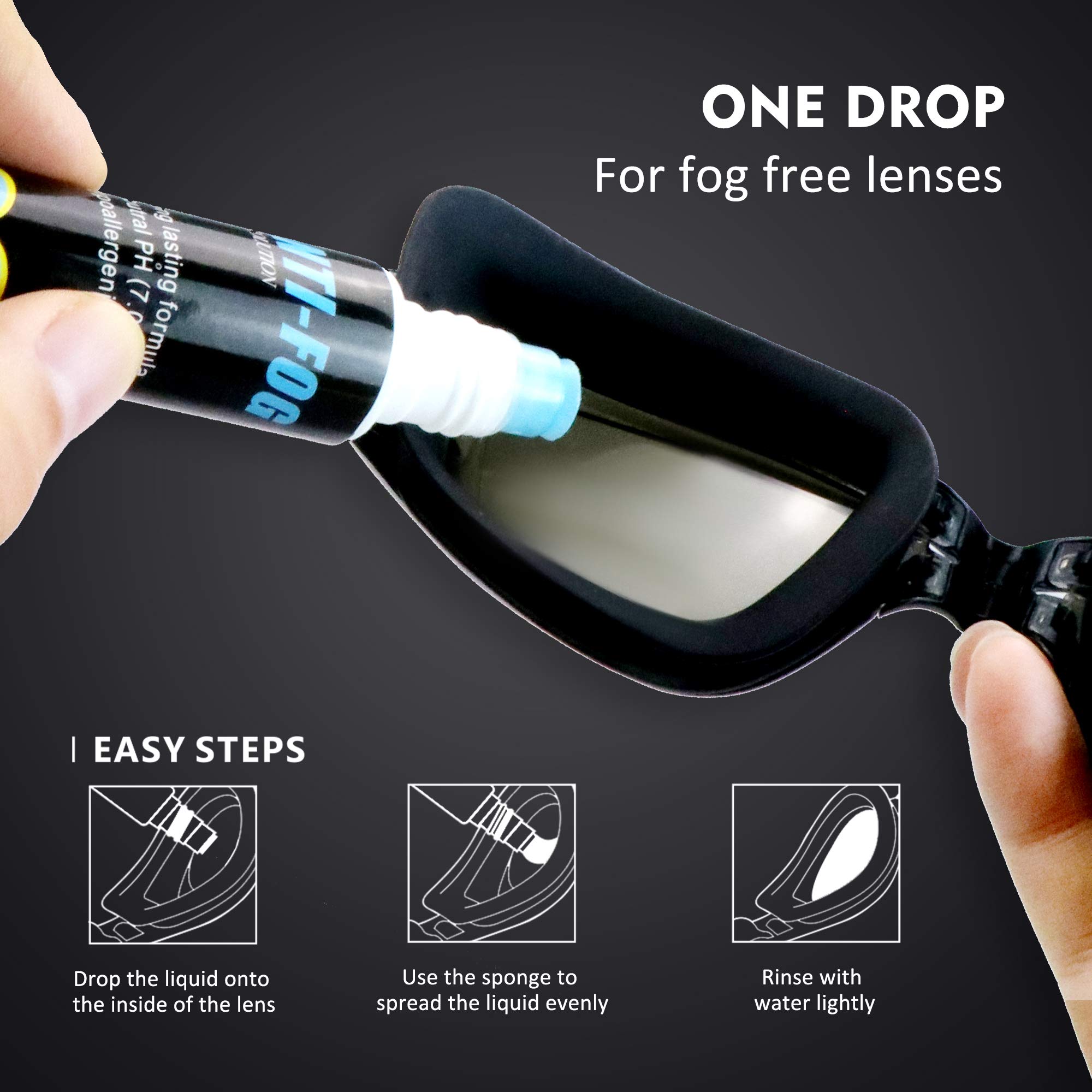 Anti Fog Gel Solution for Swim Goggles, Prevents Fogging of Swim Goggles, Alcohol and Ammonia Free, Anti-Static, Streak-Free, Unscented : Sports & Outdoors
