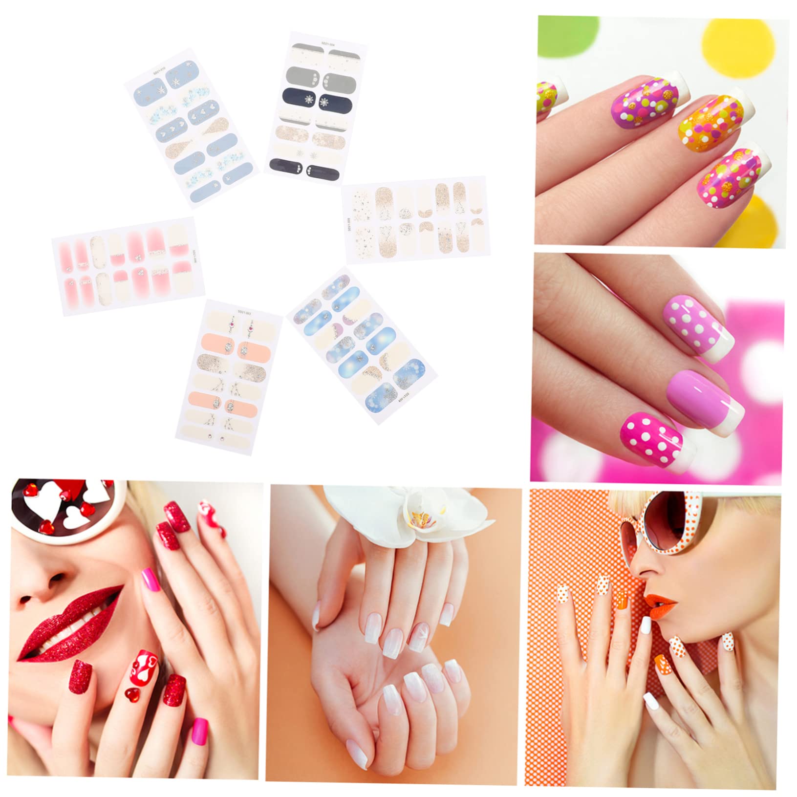 FRCOLOR 30 Fogli adesivi per decalcomanie per adesivi natale manicure strisce per a totale gel per decalcomanie per smalto accessori per