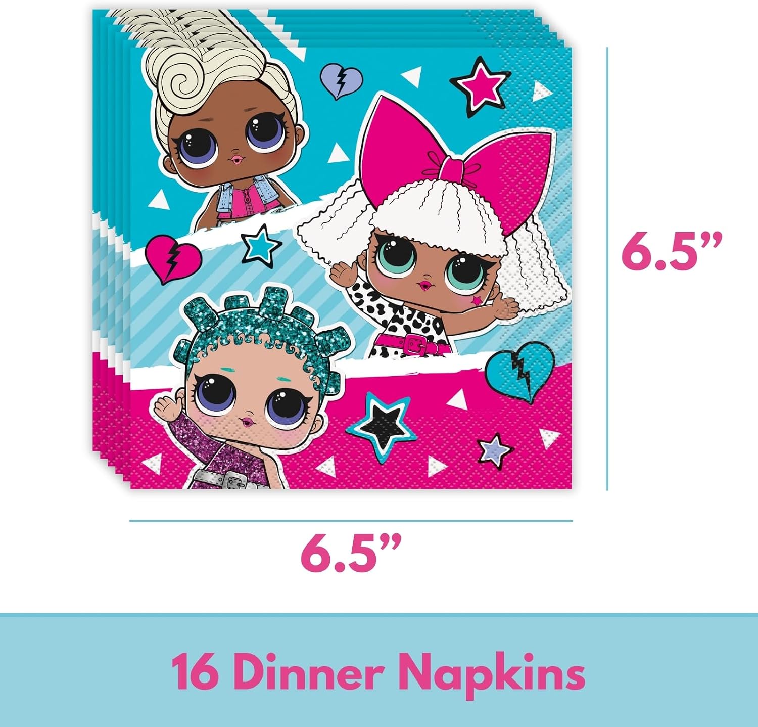 LOL Birthday Party Decorations - LOL Suprise Birthday Party Decorations - Plates , Napkins, Table Cloth, Cups, Banner, Goodie Bags, Checklist - 16 Guests