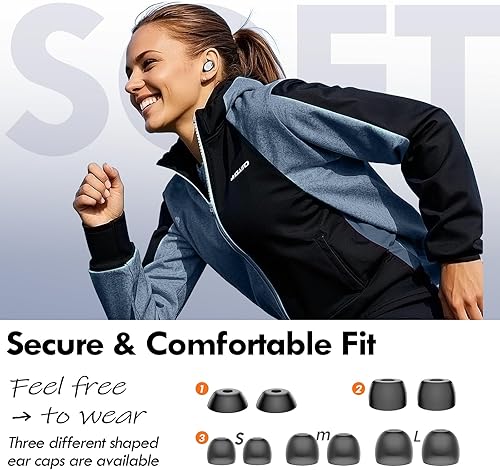 Miniatura 6 de Lanteso Auriculares Bluetooth 5.3 Verdaderamente Inalámbricos, 48H Tiempo de Reproducción, Auriculares Intrauriculares Ligeros con Micrófono