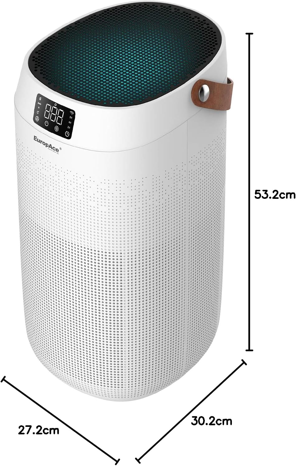Dimensions of the EuropAce EPU 5550Z Smart WiFi Air Purifier