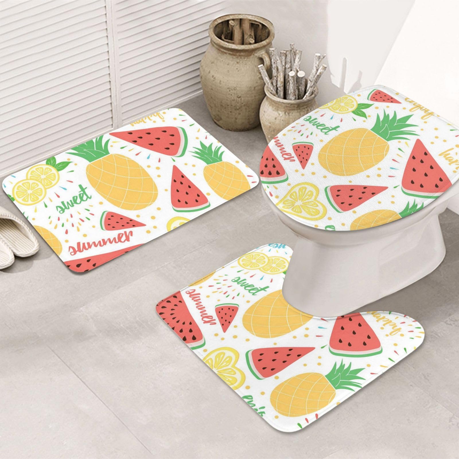 Tapis de bain absorbants VACSAX lot de 3 microfibre anti-glisse