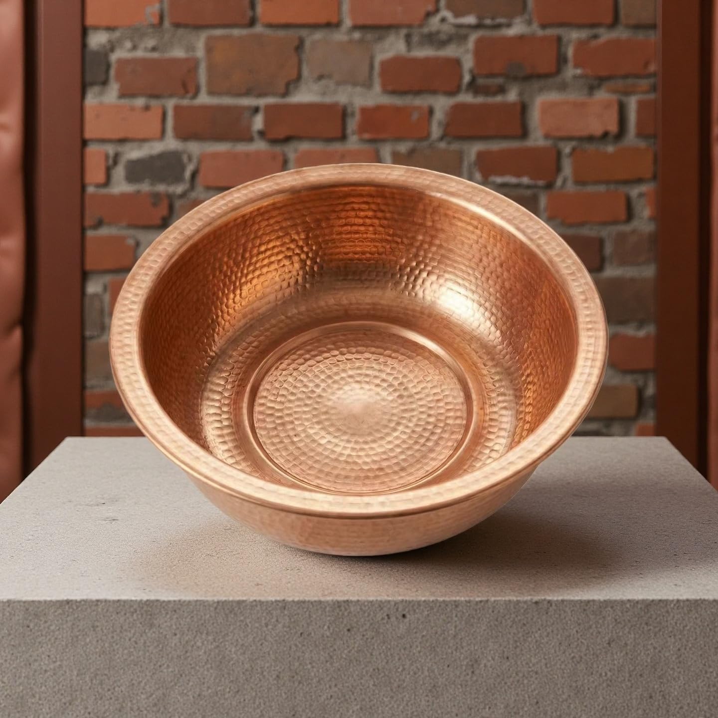 Handcrafted Copper Foot Spa Basin, Pure Copper Hammered Bowl for Foot Soaking and Massage, 16.14 Inch Diameter