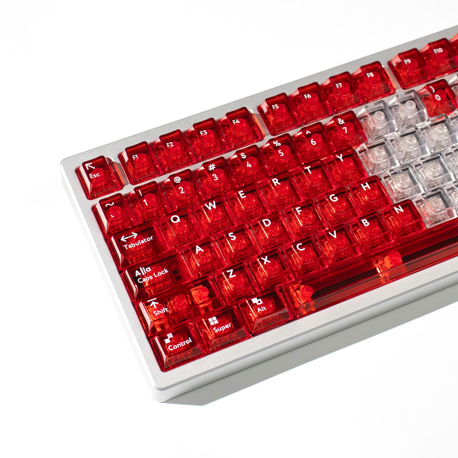 透明シャープペンシル 赤キャップ Amazon | mintcap 透明赤キーキャップ メカニカルキーボード
