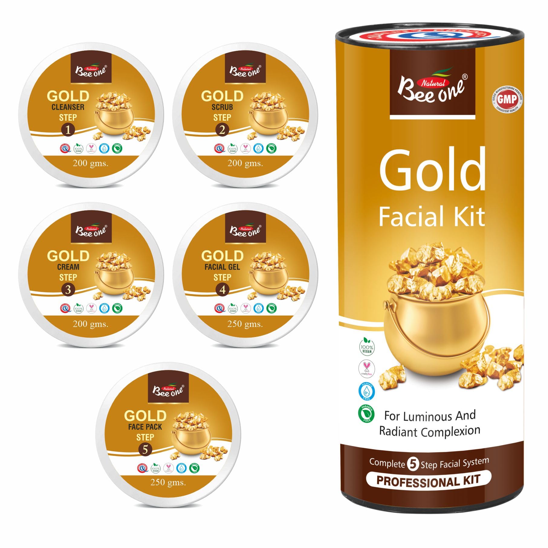 Beeone Gold Facial Kit (1100 gm)