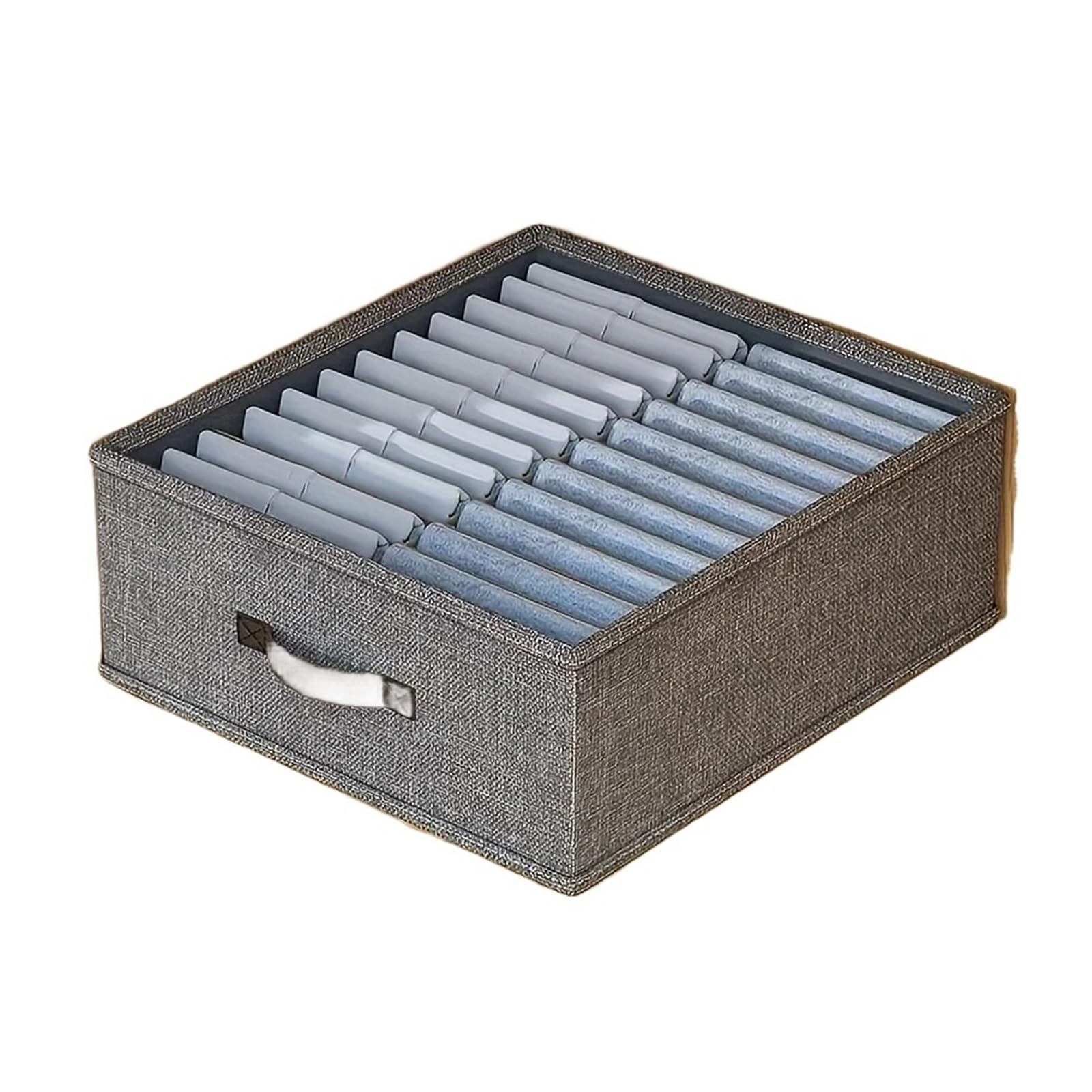 EWUHYFP Storage Boxes Foldable Storage Organizer 24 Compartments Portable Box For Clothes Accessories Closet Drawer Organization Gray Fabric