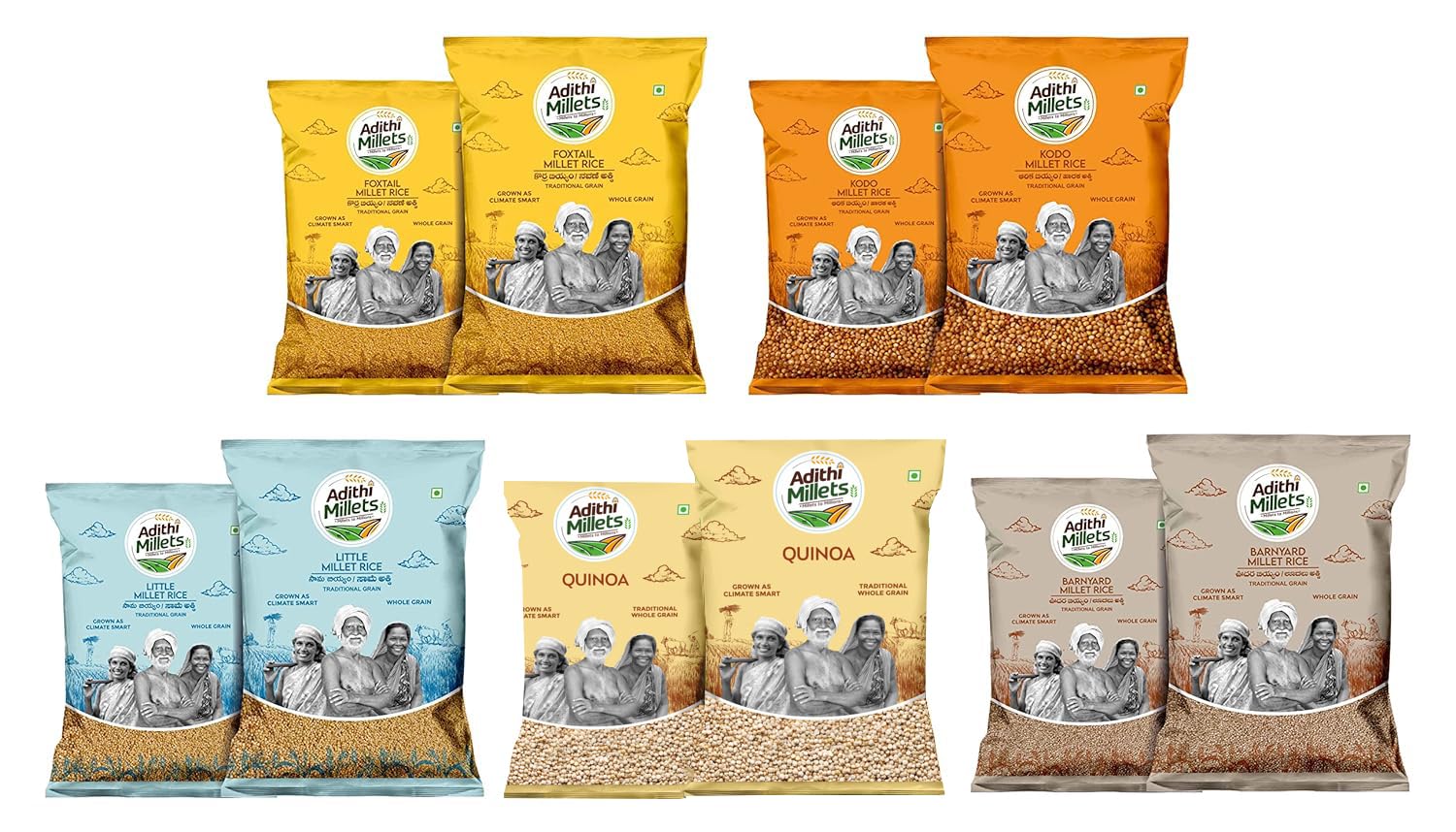Adithi Millets Siridhanya Millets Combo Whole Grains Organic Pack Unpolished 5Kgs Pack Of 5 By Dr Khadar, Foxtail 1Kg,Kodo 1Kg,Little 1Kg,QUINOA Millet 1Kg,Barniyard 1Kg (B0CZSCTDZT) Amazon Price History, Amazon Price Tracker