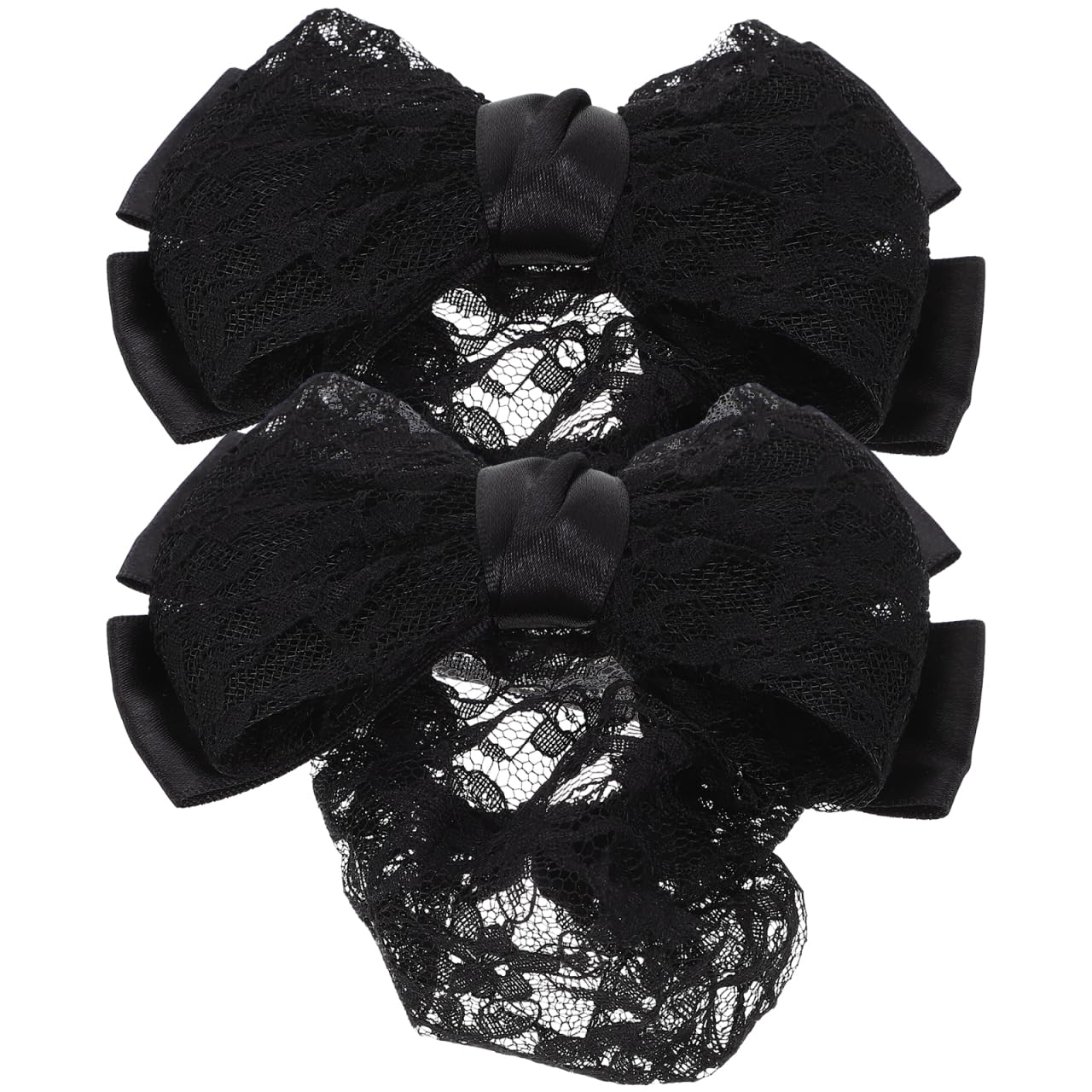 Beaupretty Women Hair Snood Bow Headdress Elastic Bun Hair Net Mesh Clip for Flight Attendant Nurse Office Party Keeps Neat and off Neck