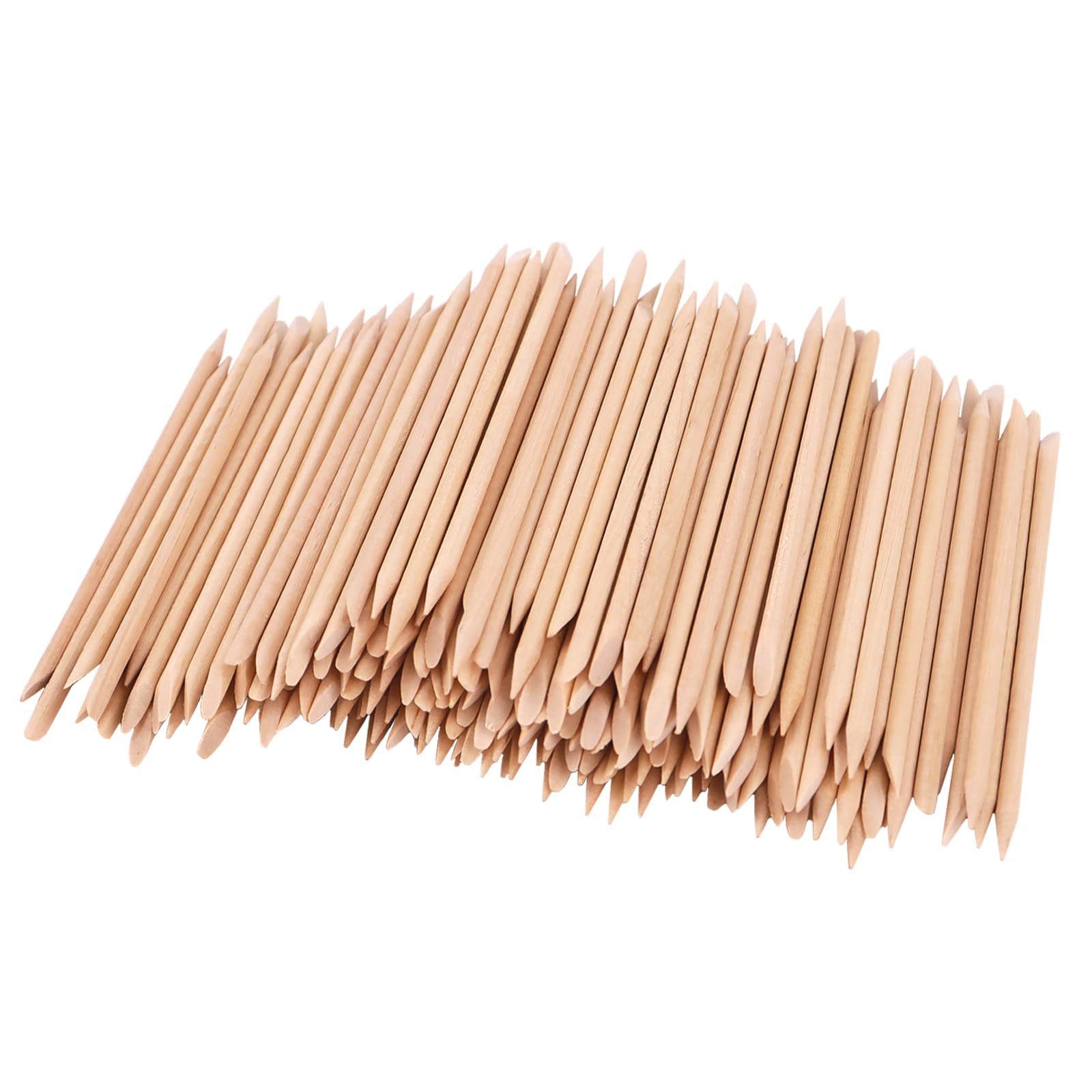 200PCS Orange Wood Nail Sticks 4 5-Inch Double Sided Cuticle Pusher and Remover Manicure and Pedicure Tool for