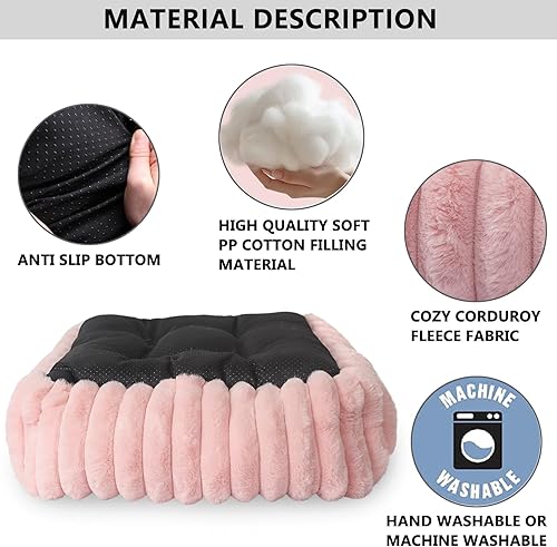 Miniatura 5 de Cute Small Dog Beds for Small Dogs Girl and Cats Washable,Rectangle Cat Bed with Sides Orthopedic Soft Cozy Calming Sleeping Puppy Beds Pink Pet