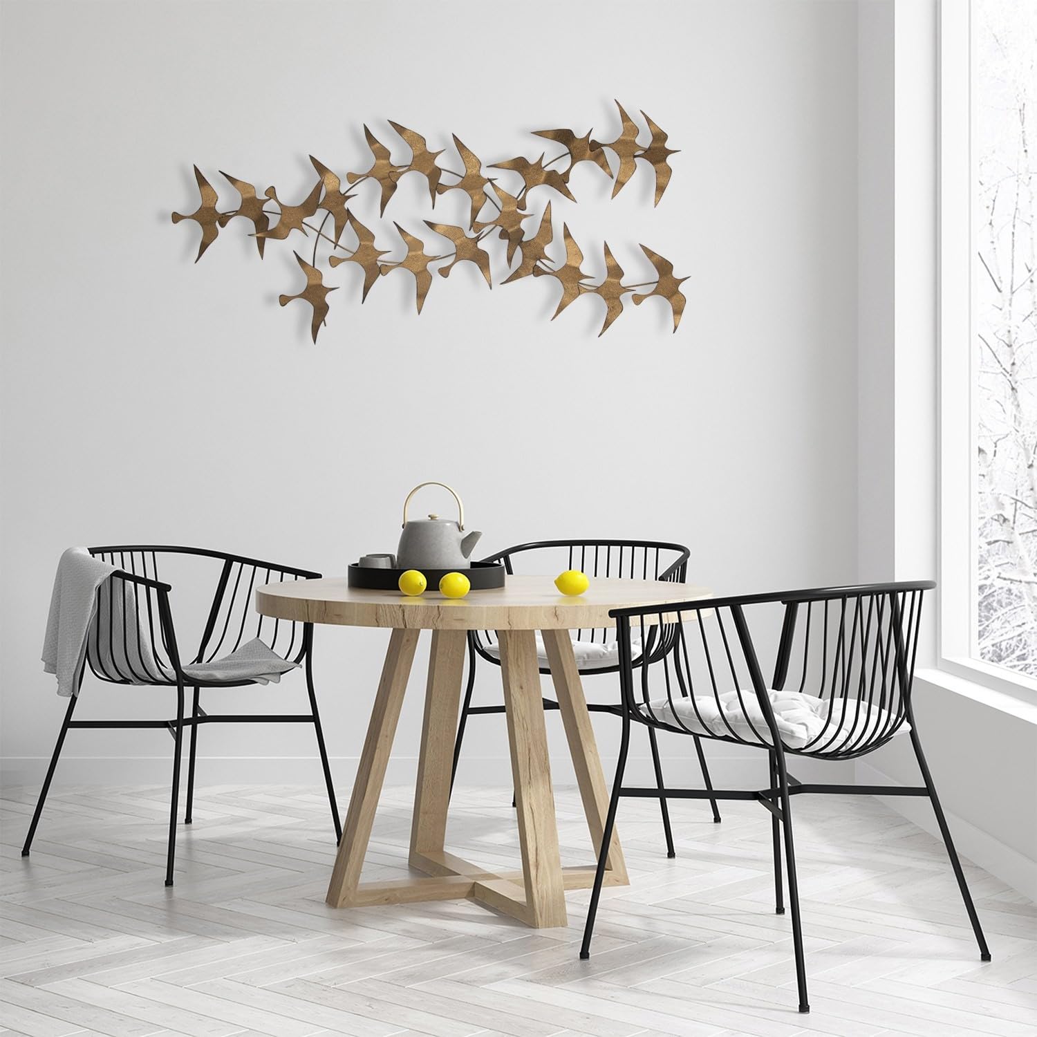 Accessoire mural décoratif en métal peint à la main, 112 x 11 x 50 cm, 100% métal, 0,8 mm d'épaisseur, pièce d'art unique pour la décoration de la maison, des variations de couleurs peuvent survenir