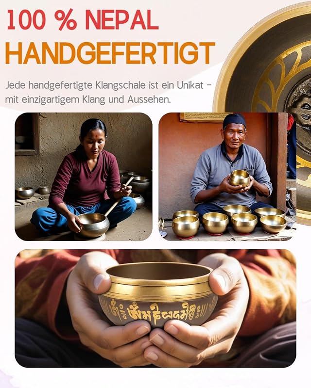 Hihealer Tibeti Hangtál Szett 12cm Bronz Kézműves Meditációs Tál Kalapáccsal Párnával Jóga Csakra Gyógyítás Ajándék Dobozzal