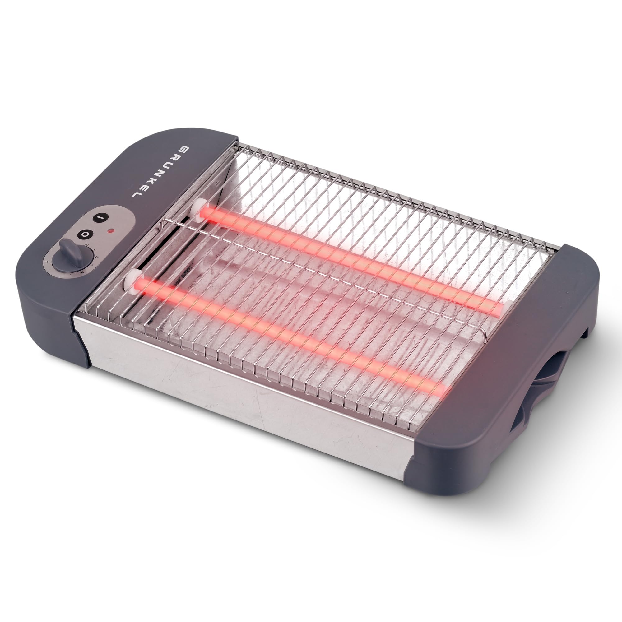 Grunkel - Flat toaster for all types of bread and baked goods with 600 W power, toast timer with 6 levels and crumb tray, model TSP-G2
