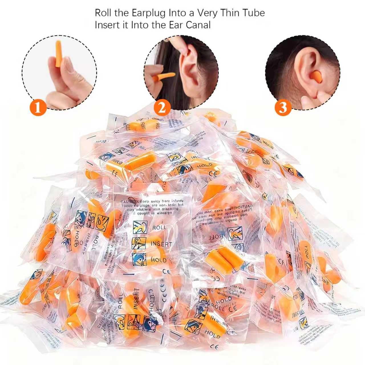 100 Pares Tapones Oidos Ruido Dormir, Tapones para los Oídos de Espuma Suave, Tapones para Dormir, Protección Auditiva, Reutilizables, Ear Plugs para Estudiar, Trabajo, Viajes y Ronquidos