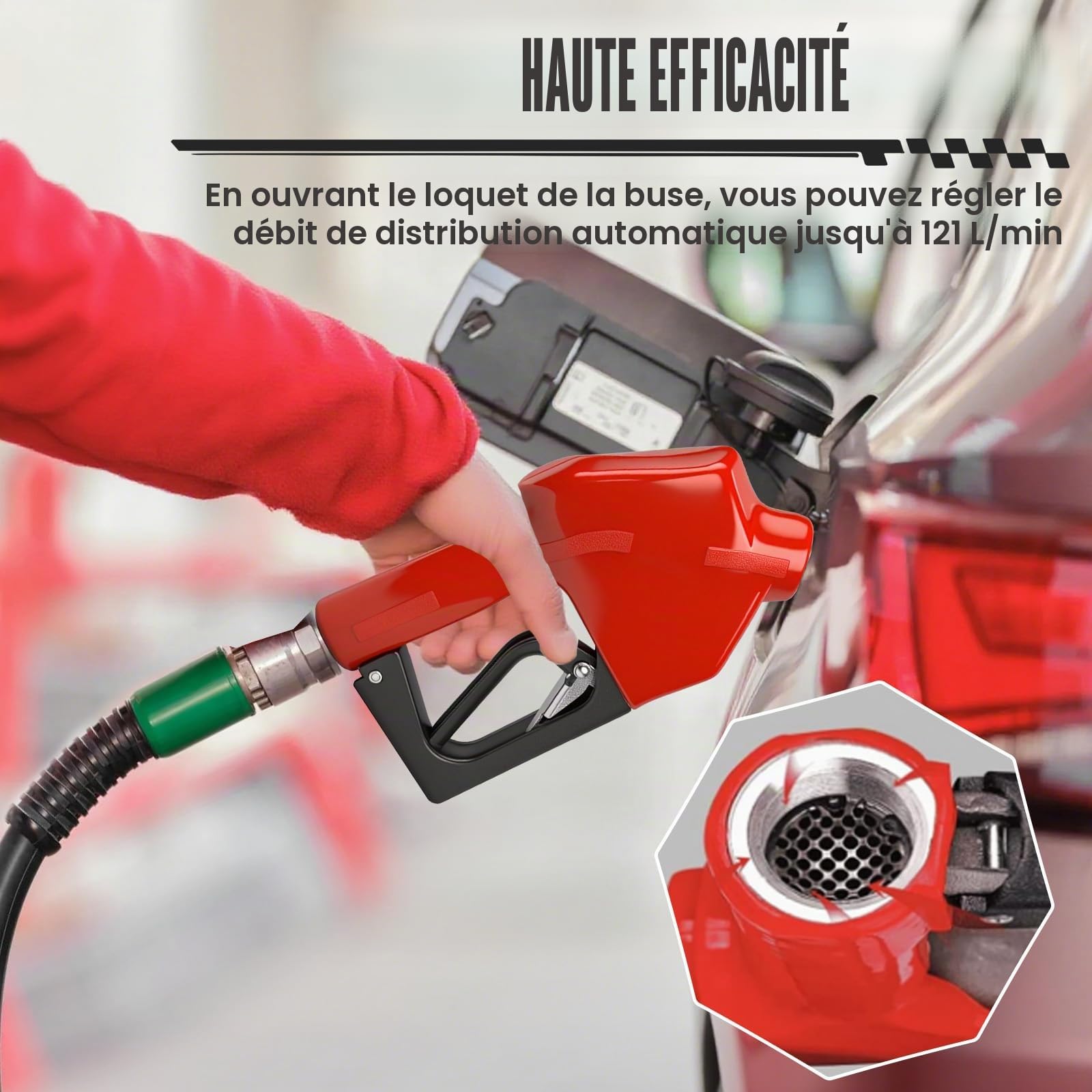 WingFly Pistolet de distribution automatique diesel - Pompe à diesel auto-amorçante - Pistolet à carburant de voiture - Pompe à fioul automatique - Pompe d'aspiration d'huile (3/4" et 1")