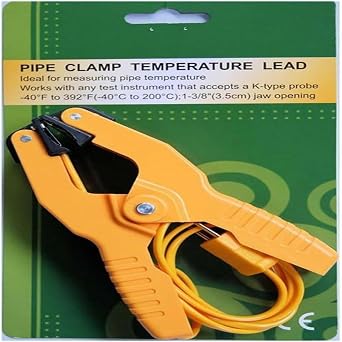 1PC Digital Thermometer 2-Way K-Type Temperature Probe, Dual Channel K-Type Digital Thermocouple Thermometer 6802 II, 2 Pipe Clamp