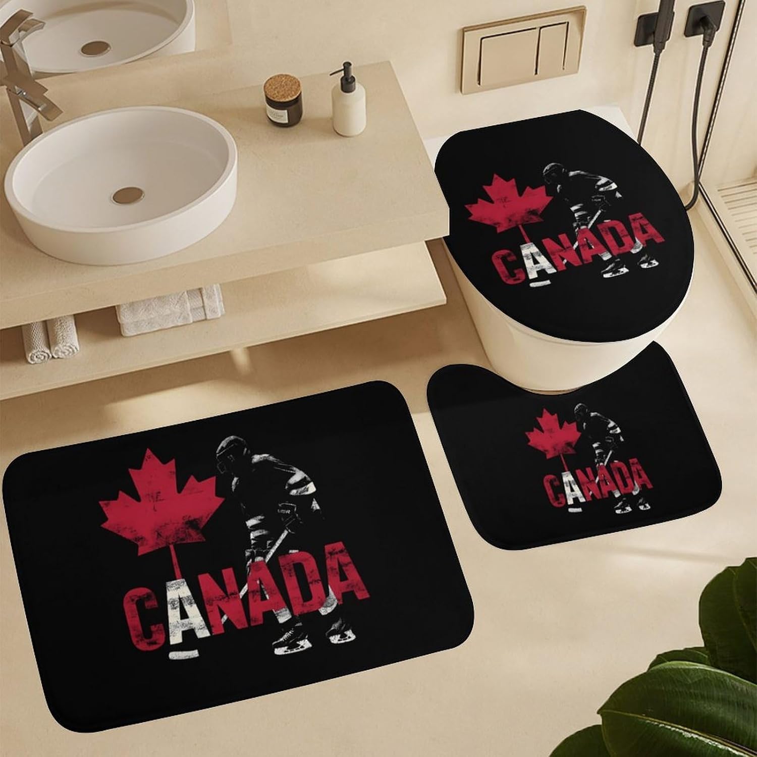 Canada Hockey Boys Girls Short Sleeve Shirts Graphic T-Shirts Crewneck Casual Printed Tee