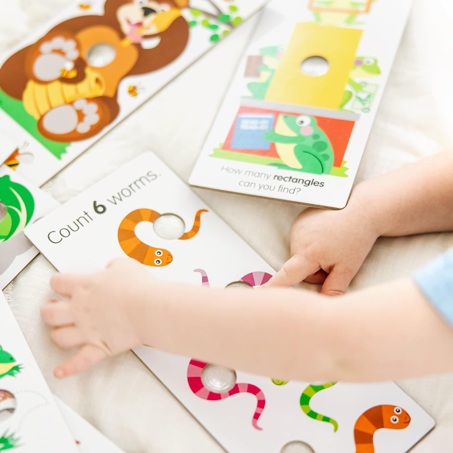 Melissa & Doug Poke-A-Dot Jumbo Number Learning Cards - 13 Double-Sided Numbers, Shapes, and Colors Cards with Buttons to Pop - Poke A Dot Book Oversized Interactive Learning Activity Cards For Kids