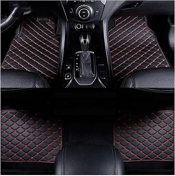 Car Floor Mats for Nissan Juke Nismo RS 2010-2014 2015 2016 2017 2018 2019-pr, 4 pcs Leather Front Rear Floor Liners Waterproof Non Slip Interior Protection Accessories Easy to Clean
