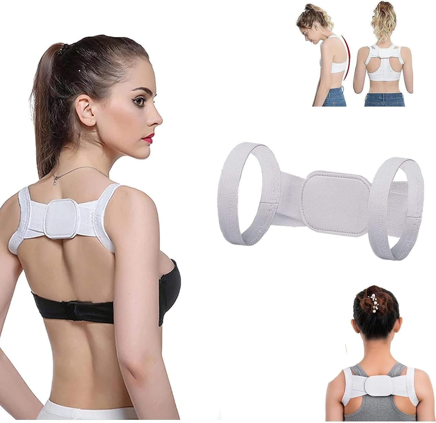 COFIEXCOFIEX polyester Adjustable Posture Corrector for All Ages - Unisex Back Shoulder Brace for Spine Support, Relieves Neck & Shoulder Pain - Freesize Orthotic Belt for Better Posture & Health