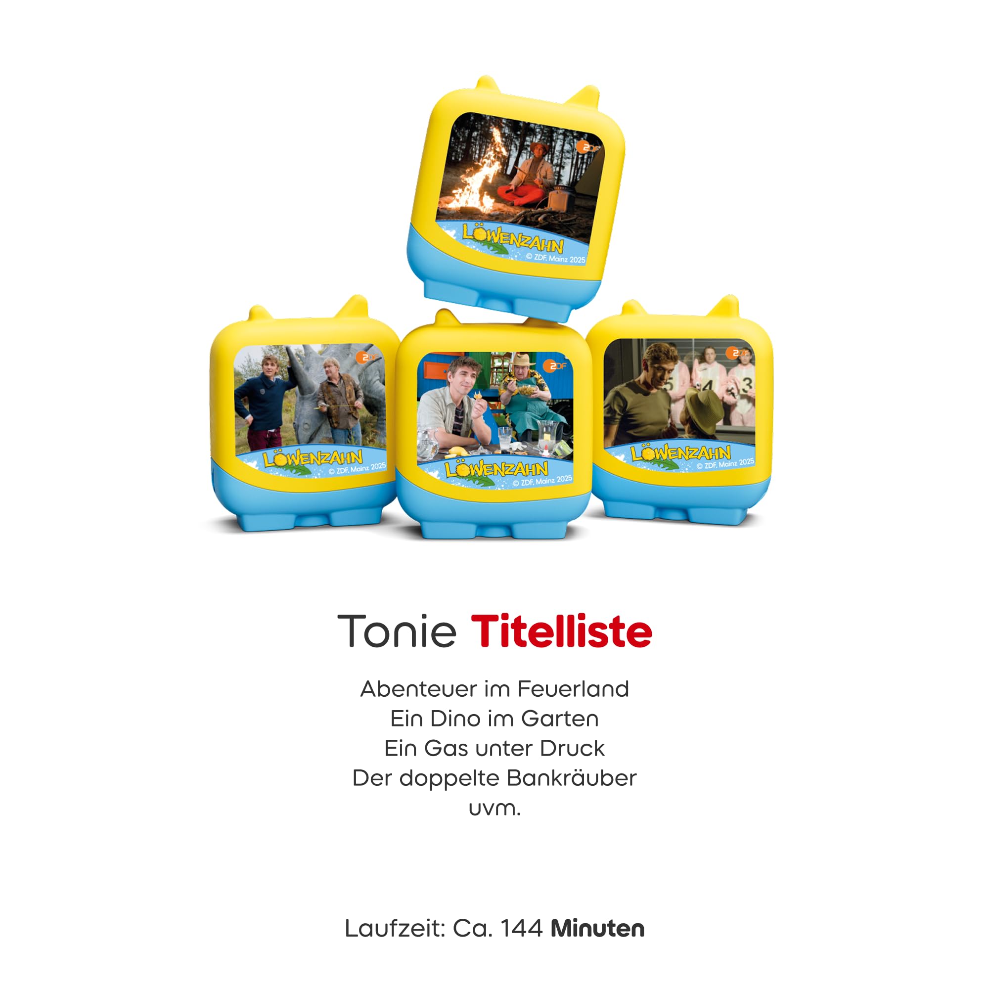 tonies Hörfigur für Toniebox, Löwenzahn Set: Wissen & Abenteuer, 4 spannende Hörspielgeschichten für Kinder ab 5 Jahren, Spielzeit ca. 144 Minuten
