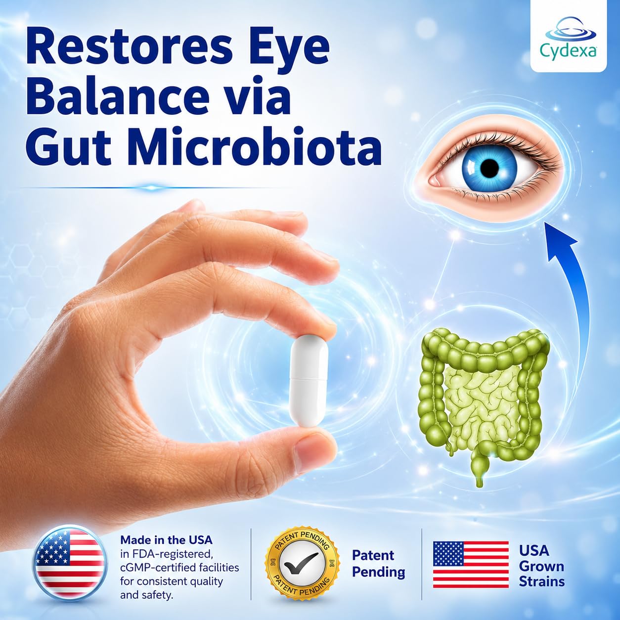 Only Probiotic Supplements for Dry Eye with Entrocoat & Vitamin D₃ – Scientifically Developed Eye Vitamins for Eye Gut–Eye Axis Support – Ophthalmologist-Formulated for Dryness & Redness (Pack-of-01) — Amazon image 6